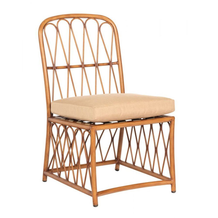 Woodard Cane Patio Dining Side Chair with Cushion Wayfair